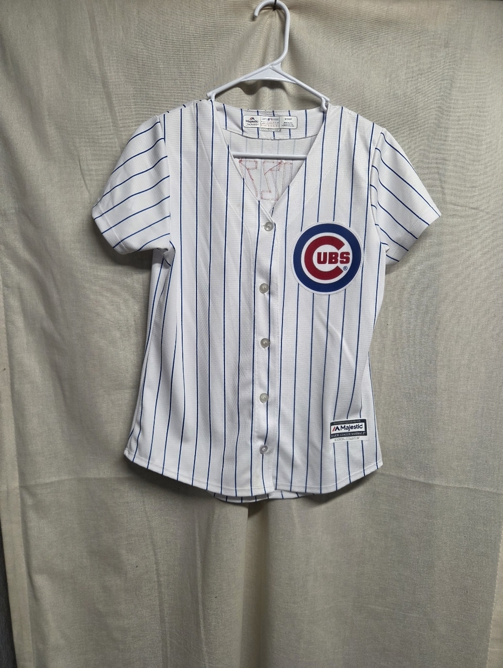 Rizzo #44 Majestic Chicago Cubs White & Blue Pinstripe Kids Jersey